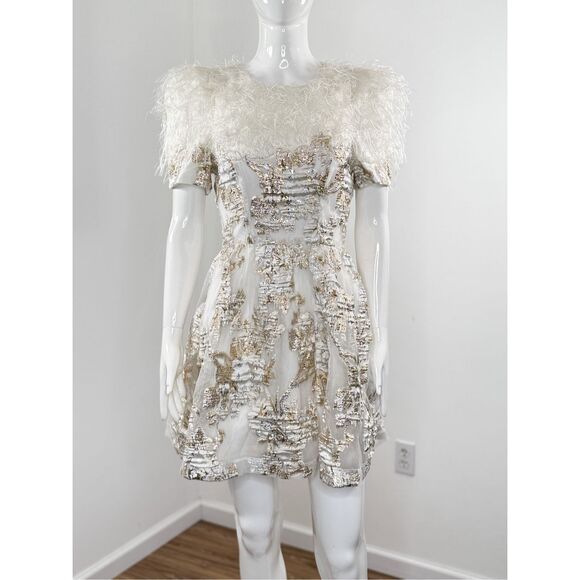 Black Halo White and Gold Mini Dress - Picture 6 of 10